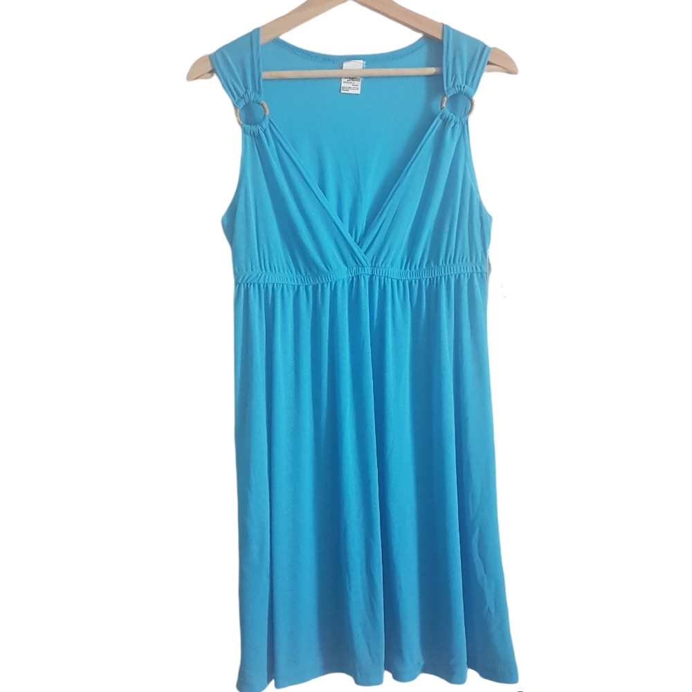 Cover Me Coverup Blue Sheer Beach Pool Swimsuit Cover Dress Size M
